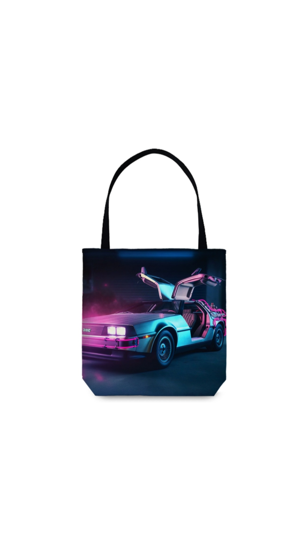 Neon DeLorean Tote
