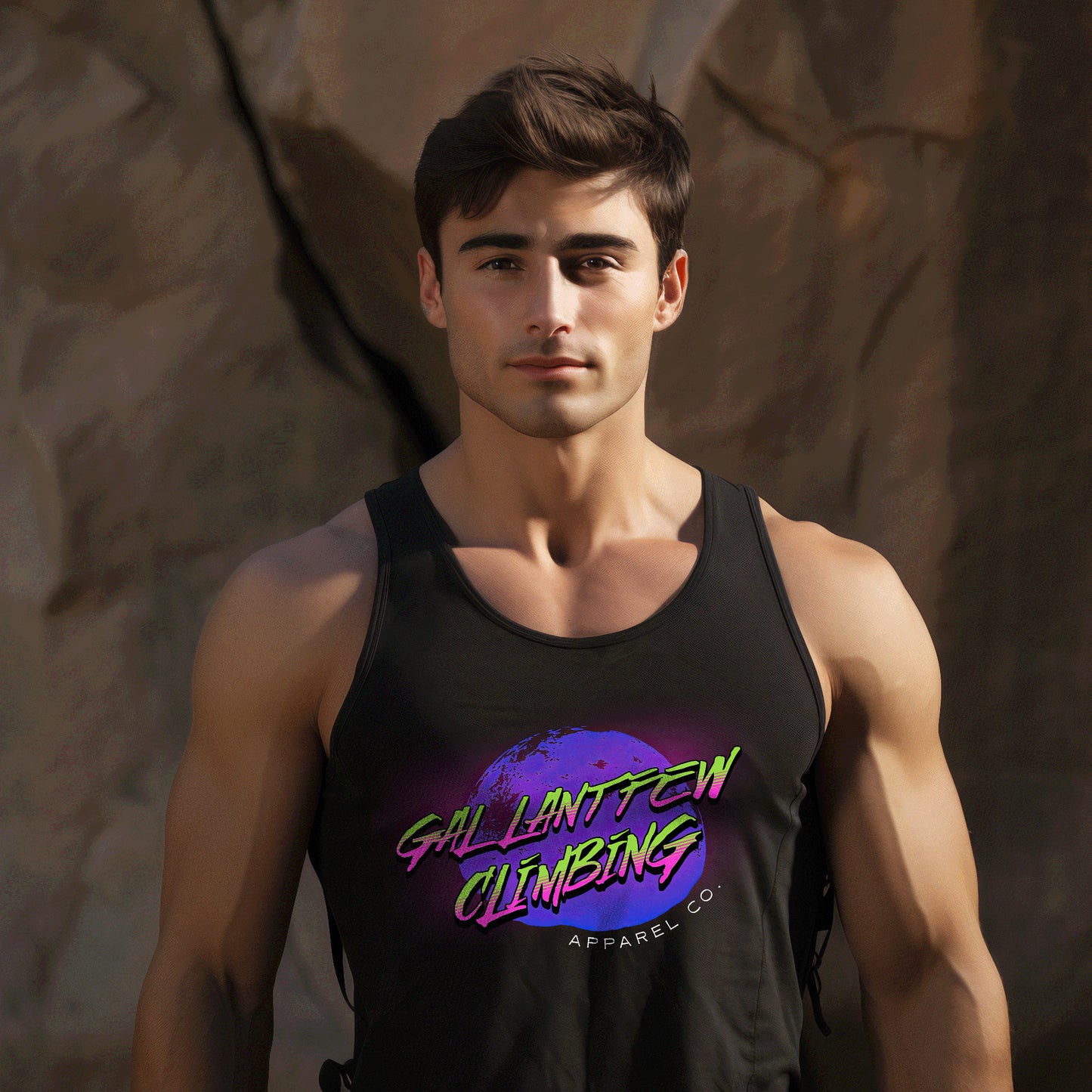 GallantFew Official 90s Rock Climbing Performance Muscle Tank Top Men's Woman's Black