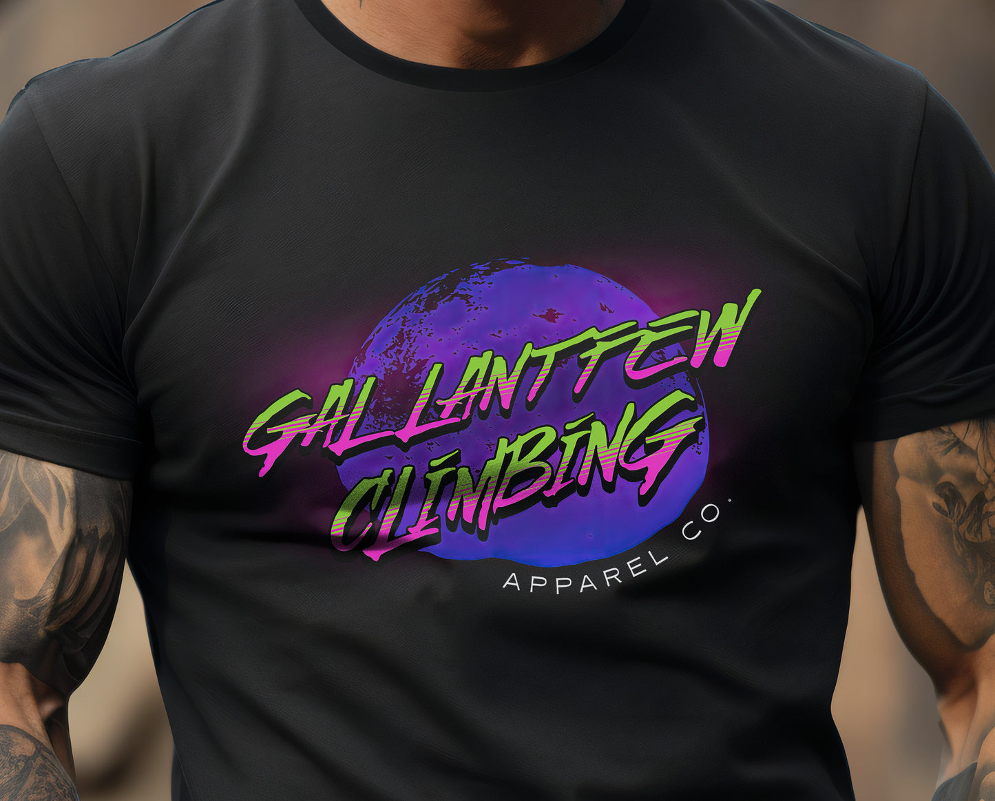 GallantFew Official 90s Rock Climbing Shirt Men's Woman's Black Close-Up