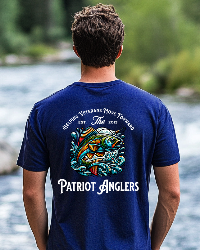 Patriot Anglers Forward Cast T-Shirt Navy Blue