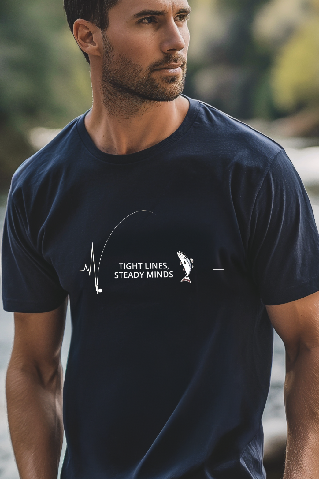 Patriot Anglers Steady Minds T-Shirt Navy Blue Front