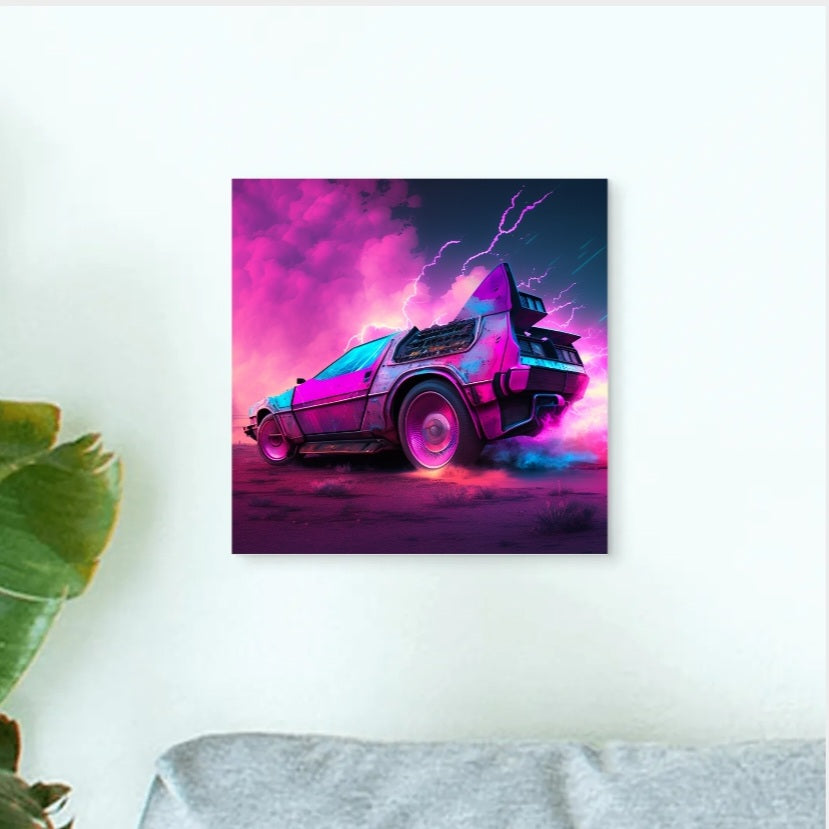 "DeLorean" Glass Photo Tile