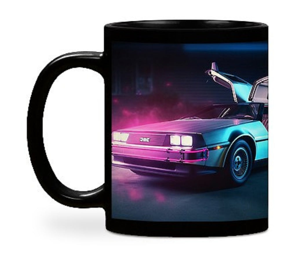 Neon DeLorean Mug