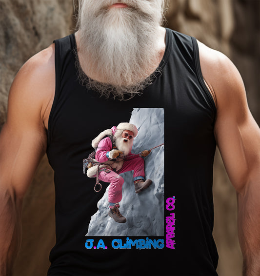 Alpine Shades Santa Rock Climbing Performance Muscle Tank Top Men's Woman's Black