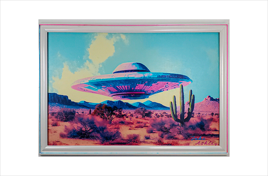 "Desert UFO" Original Custom Framed