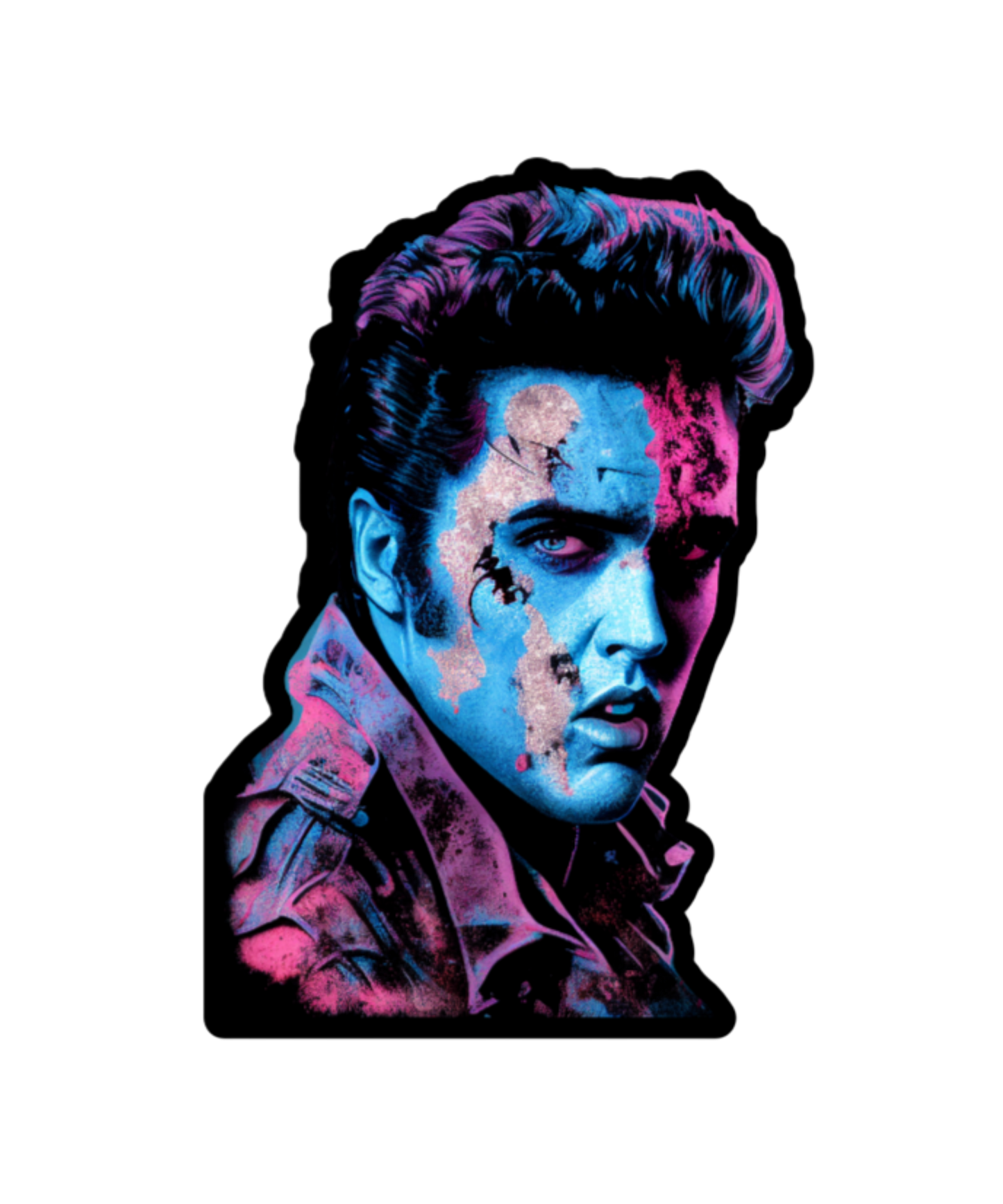 Elvis UN.Dead Sticker by Jake Ashley