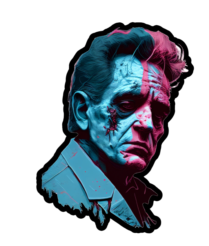 Johnny Cash UN.Dead Sticker by Jake Ashley