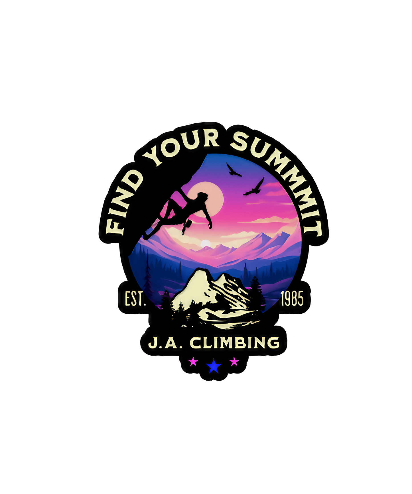 "Find Your Summit" Rock Climbing Sticker by Jake Ashley