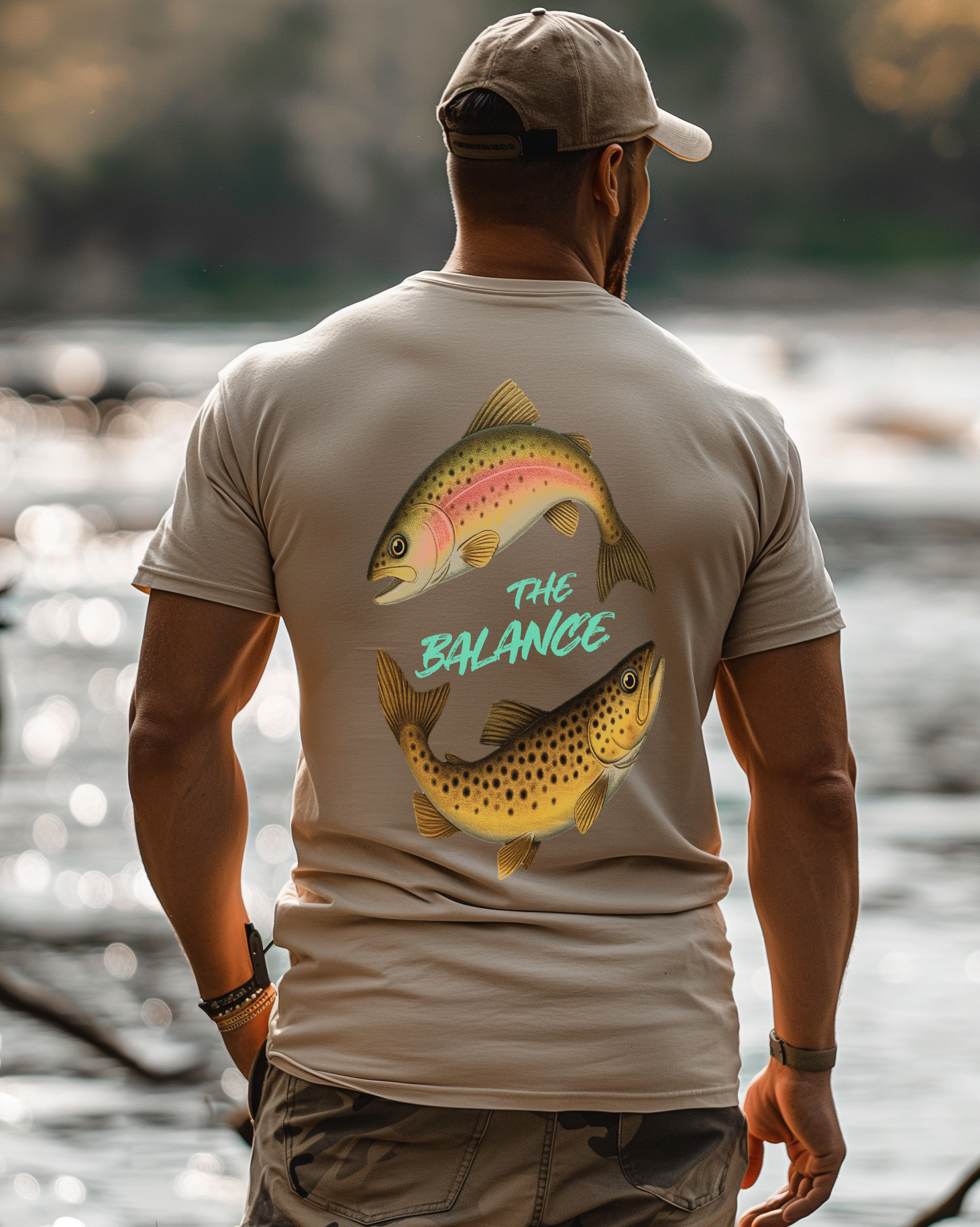 Patriot Anglers The Balance Desert Tan T-Shirt Back