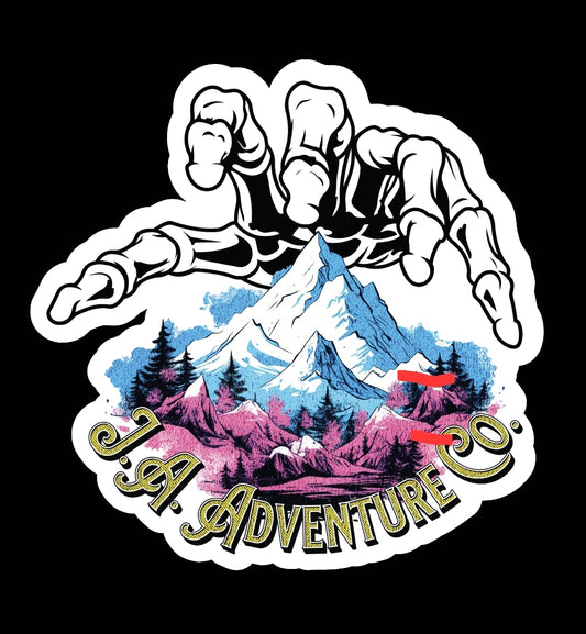 "Adventure Mountain" Rock Climbing Sticker by Jake Ashley
