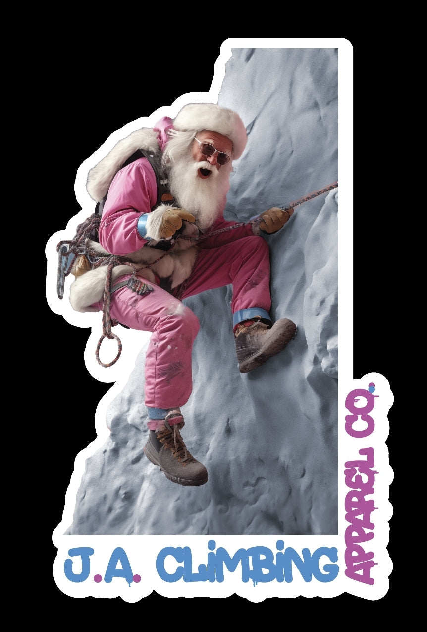 "Alpine Shades Santa" Rock Climbing Sticker by Jake Ashley