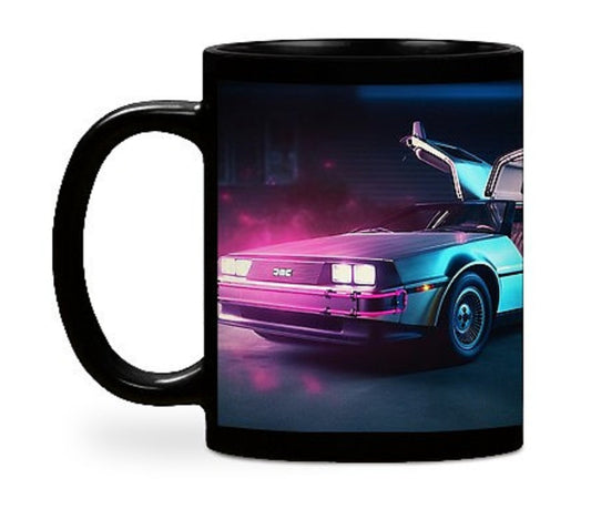 Neon DeLorean Mug