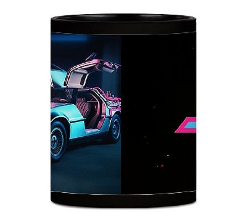 Neon DeLorean Mug