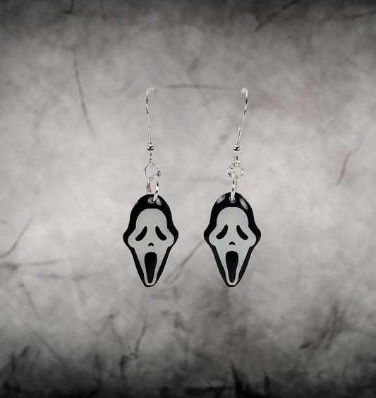 "GhostFace" Dangle Earrings by Jake Ashley – Sterling Silver Horror-Inspired Jewelry
