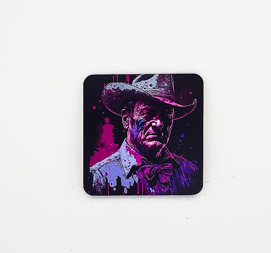 Jake Ashley's John Wayne Un.Dead Coaster featuring a zombified depiction of John Wayne