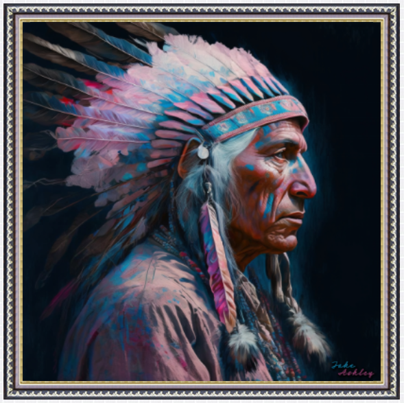 "Old Chief" Limited Edition Framed Canvas Print